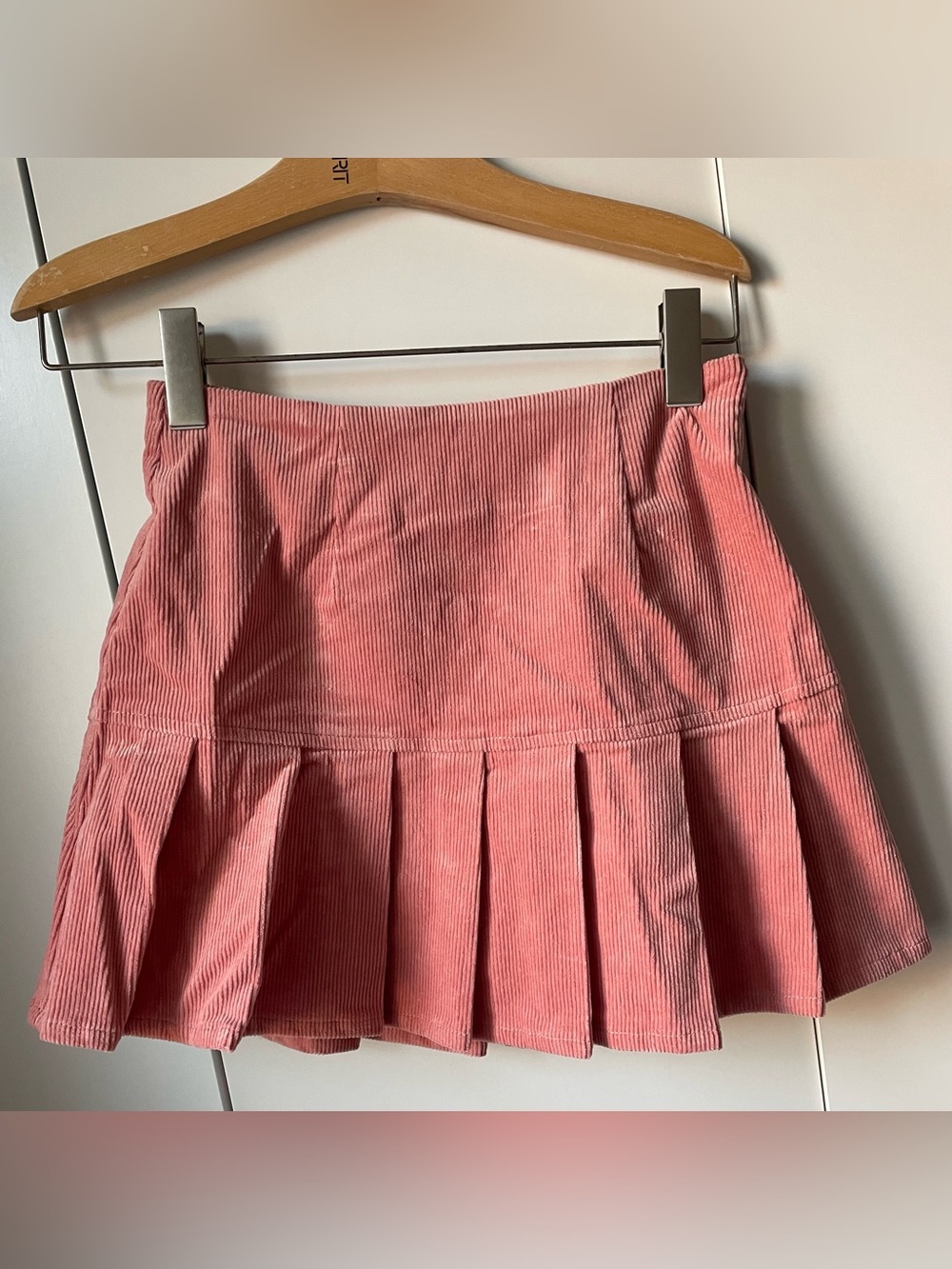 Forever 21 Pink Corduroy Pleated Mini Skirt